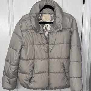 Altar'd State Metallic Silver Puffer Jacket